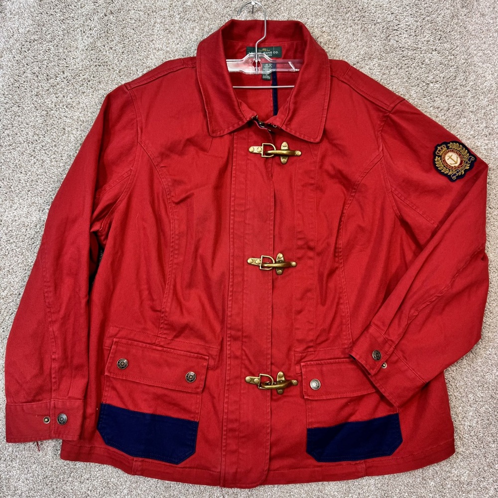 Lauren Ralph Lauren Jacket Womens 3X Lauren Jeans Co. Red Toggle Crest EUC